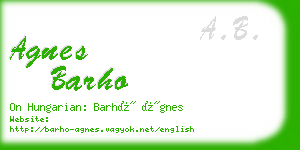 agnes barho business card